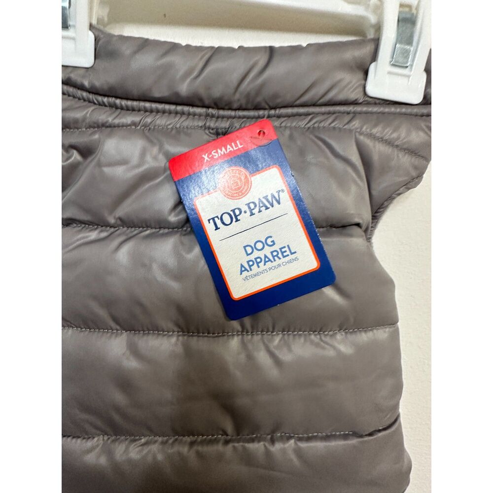 Top Paw Gray Quilted Dog Puffer Jacket Size XS NWT